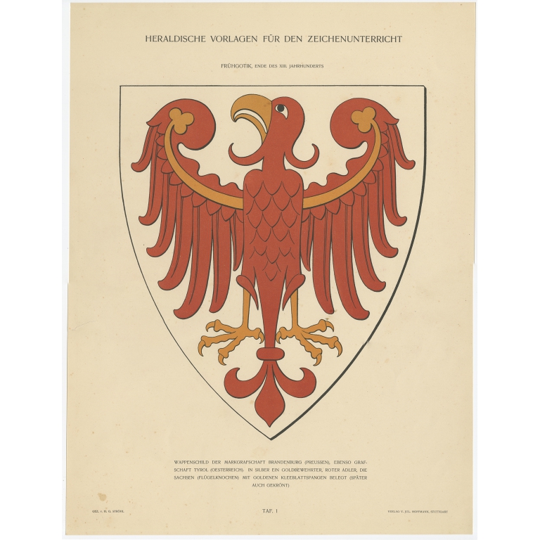 Taf I. Wappenschild der Markgrafschaft Brandenburg (..) - Ströhl (1910)
