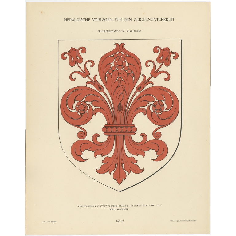 Taf 22. Wappenschild der Stadt Florenz (..) - Ströhl (1910)