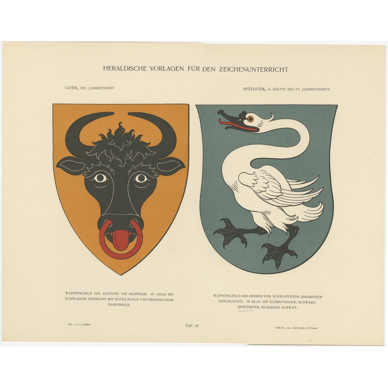 Taf 19. Wappenschild der Kantons Uri (..) - Ströhl (1910)