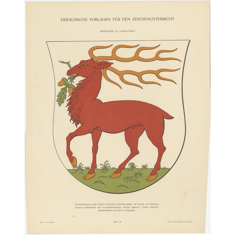 Taf 16. Wappenschild der Stadt Gutstadt (..) - Ströhl (1910)