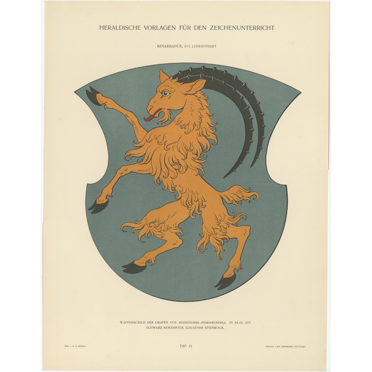 Taf 15. Wappenschild der Grafen von Hohenembs (..) - Ströhl (1910)