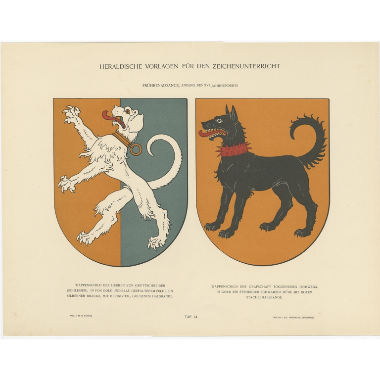 Taf 14. Wappenschild der Herren von Gruttschreiber (..) - Ströhl (1910)