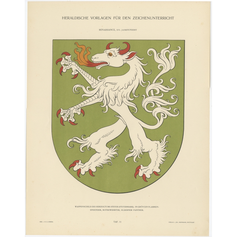 Taf 11. Wappenschild des Herzogtums Steyer (..) - Ströhl (1910)