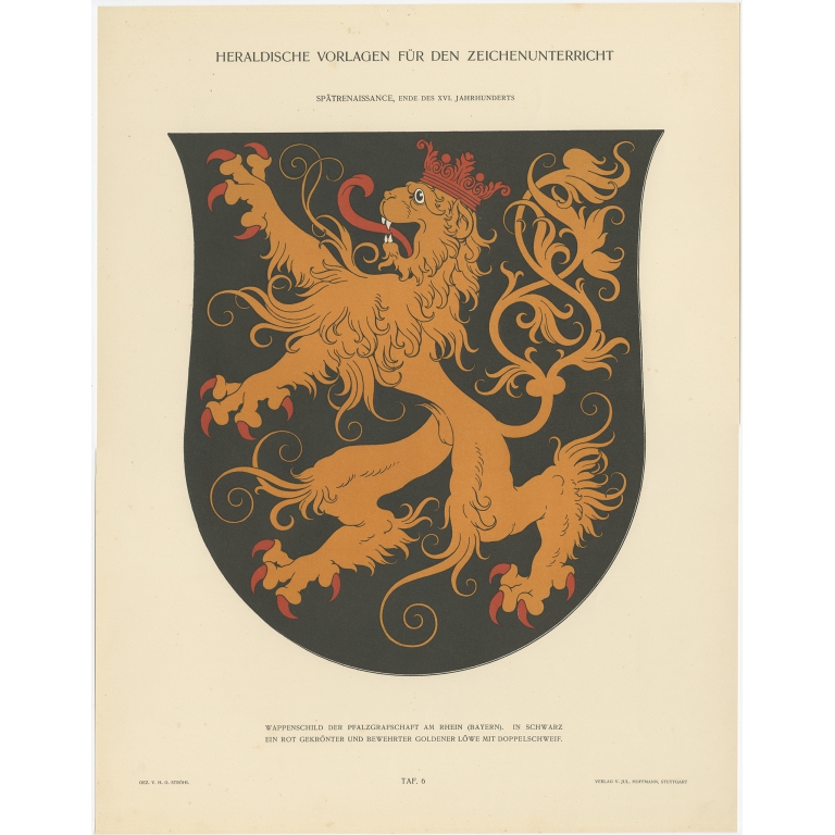 Taf 6. Wappenschild der Pfalzgrafschaft am Rhein (..) - Ströhl (1910)