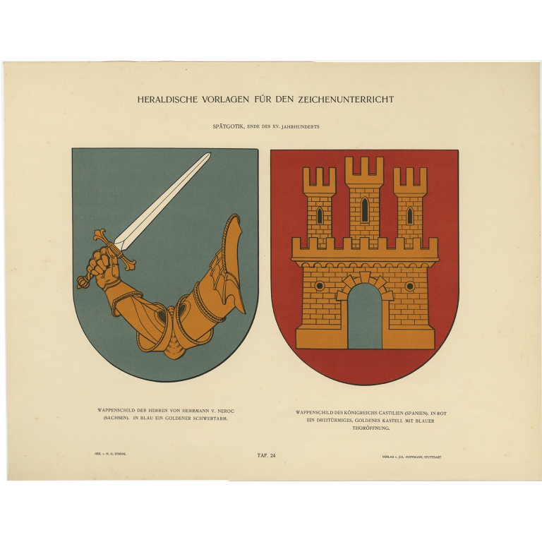 Taf 24. Wappenschild der Herren von Herrmann v. Neroc (..) - Ströhl (1910)