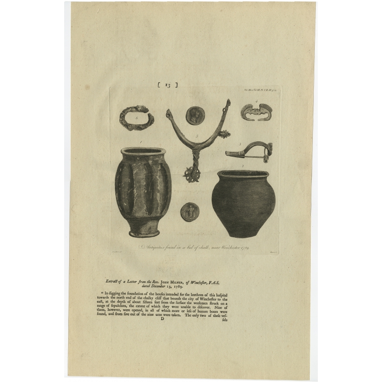 Antiquities found in a bed of chalk (..) - Basire (c.1790)