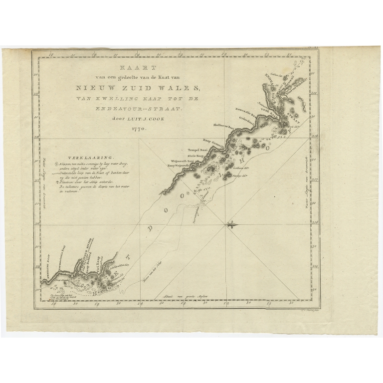 Kaart van een gedeelte van de Kust van Nieuw Zuid Wales (..) - Cook (1803)