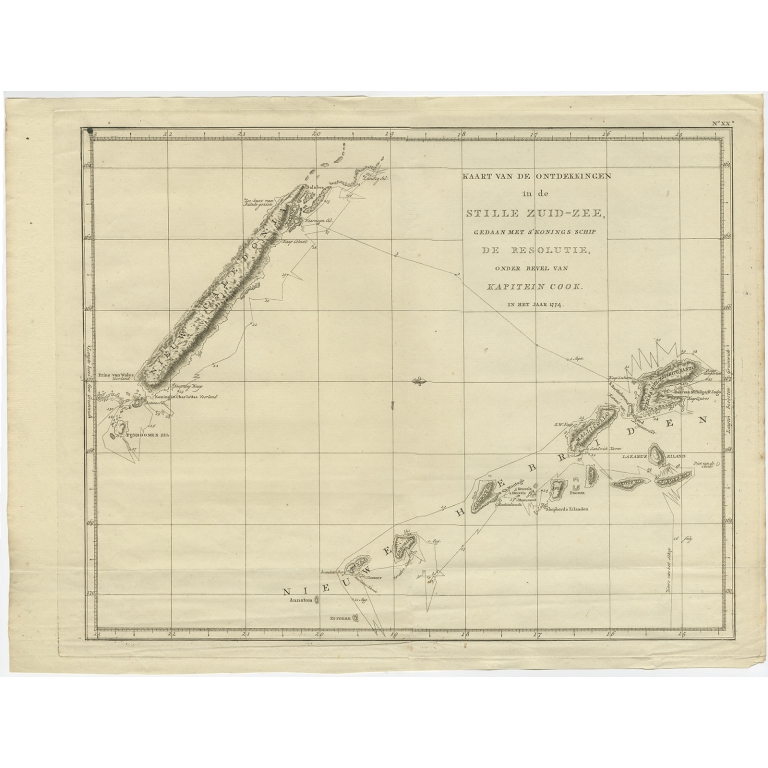 Kaart van de ontdekkingen in de Stille Zuid-Zee (..) - Cook (1803)