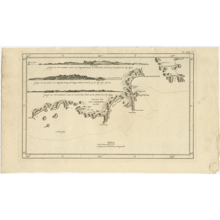 Kaart van Diemens Land - Cook (1803)