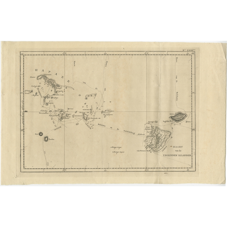 Kaart van de Vrienden Eilanden - Cook (1803)
