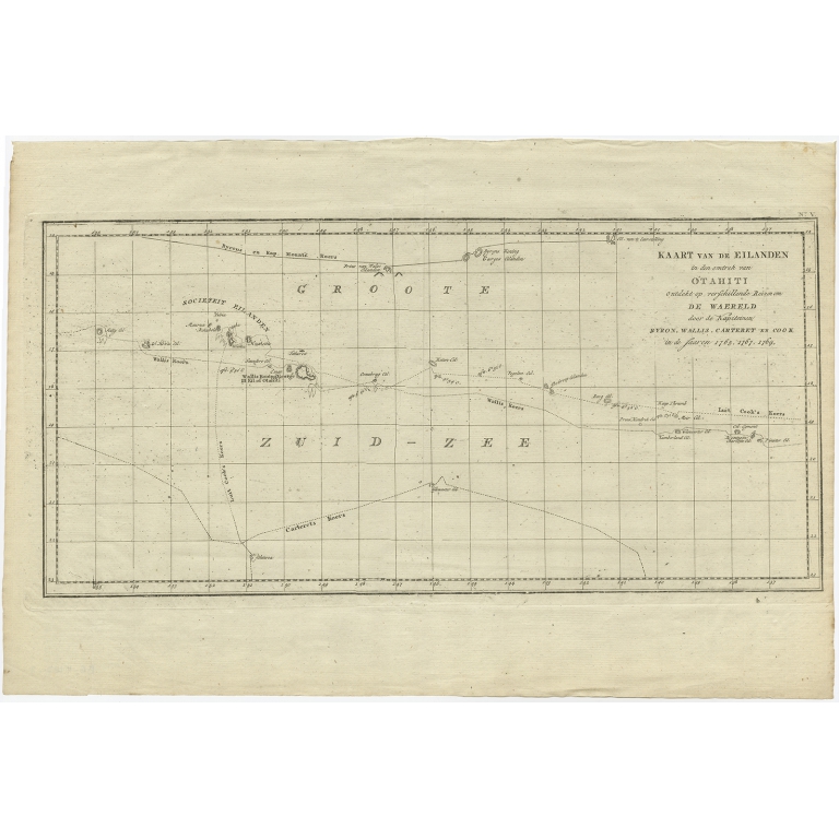 Kaart van de Eilanden in den omtrek van Otahiti (..) - Cook (1803)