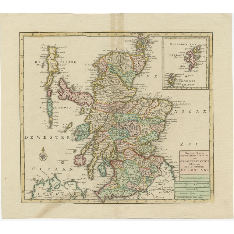 Nieuwe Kaart van 't Noorder Gedeelte van GrootBritannie (..) - Tirion (c.1750)