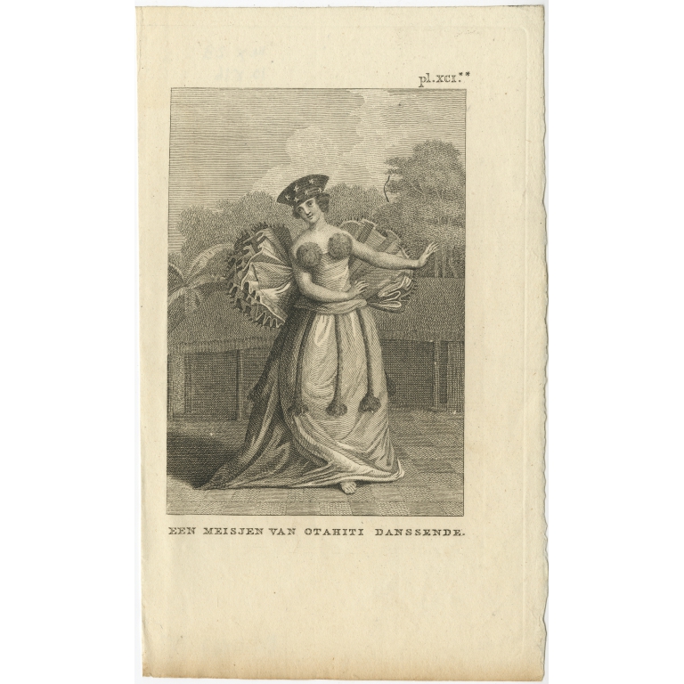 Een Meisjen van Otahiti danssende - Cook (1803)