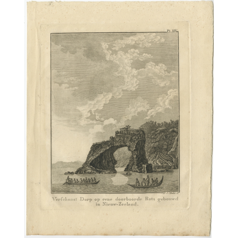 Verschanst Dorp op eene doorboorde Rots (..) - Cook (1803)