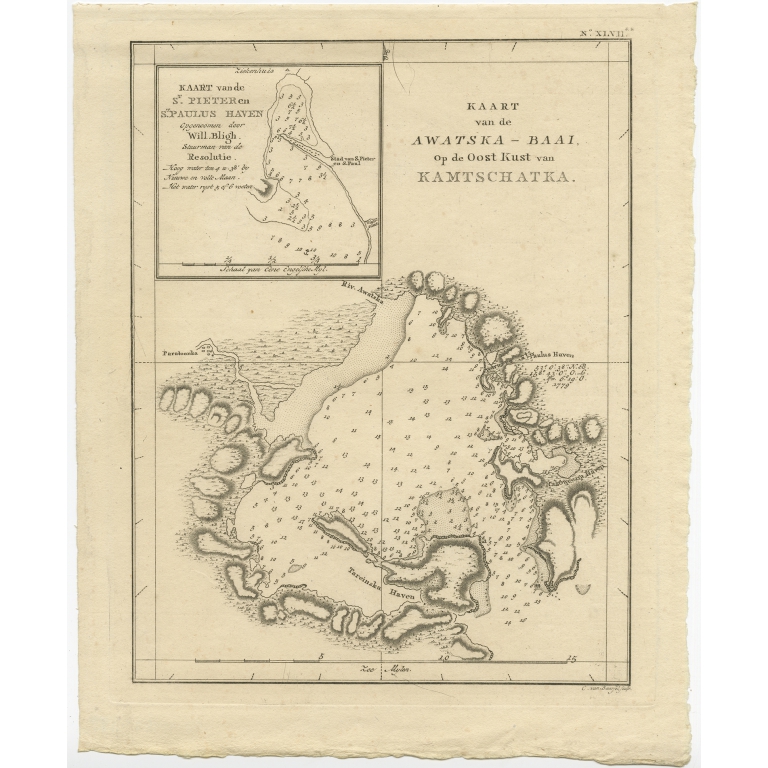 Kaart van de Awatska-Baai (..) - Cook (1803)