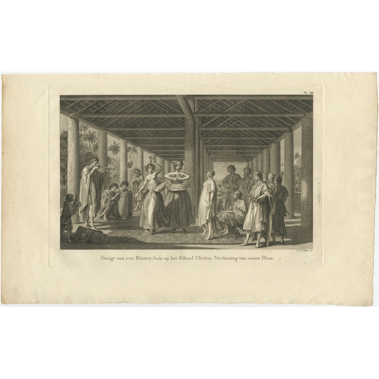 Gezigt van een Binnen-Huis op het Eiland Ulietea (..) - Cook (1803)