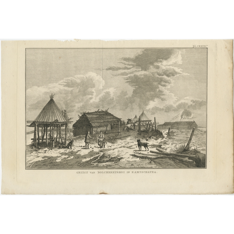 Gezigt van Bolcheretskoi in Kamtschatka - Cook (1803)