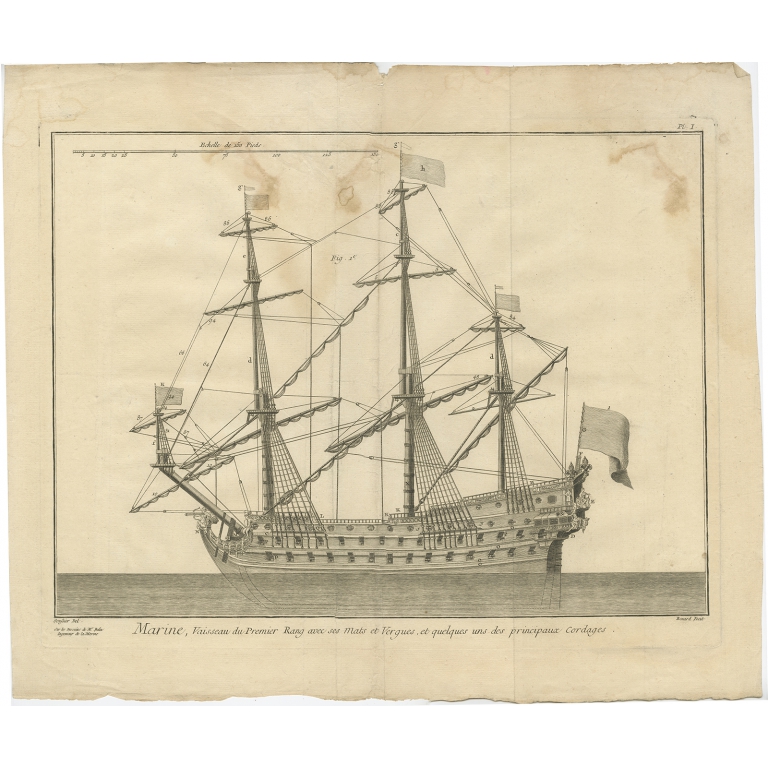 Pl. I Marine, Vaisseau du Premier Rang (..) - Diderot (c.1770)