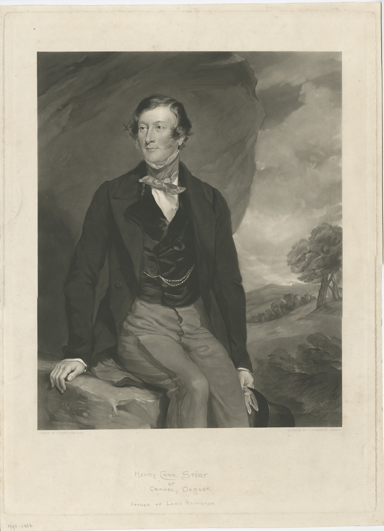 Antique Portrait of Henry Charles Sturt of Crichel House by Jackson