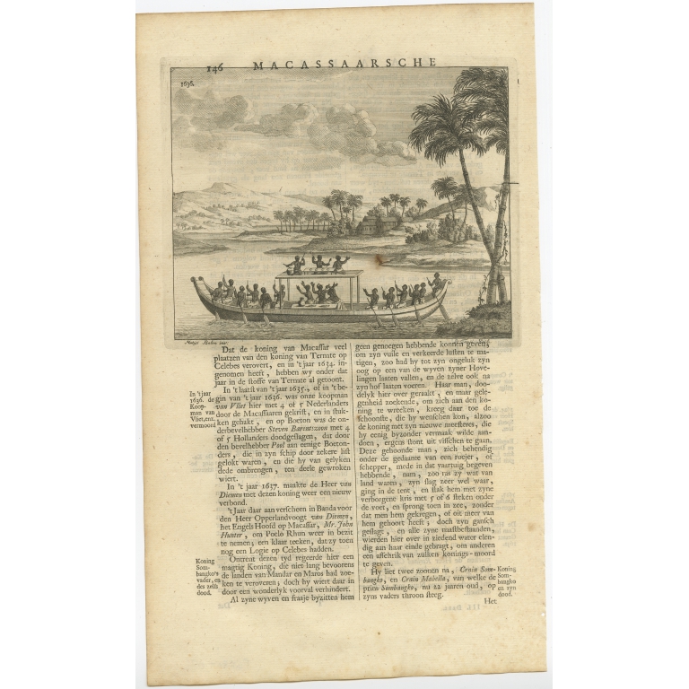 Untitled Print of a Boat near Macassar - Valentijn (1726)