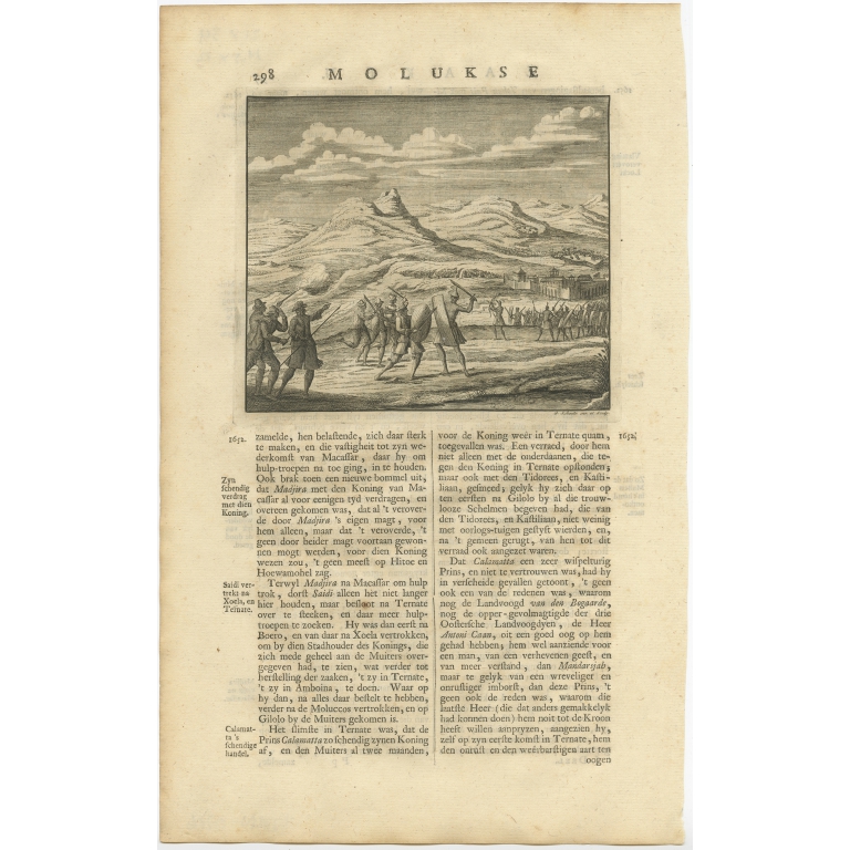 Untitled Print of a Battle Scene - Valentijn (1726)
