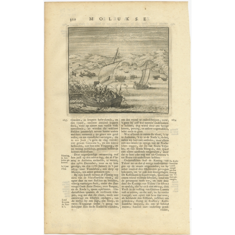 Untitled Print of a Fleet near Ambon - Valentijn (1726)