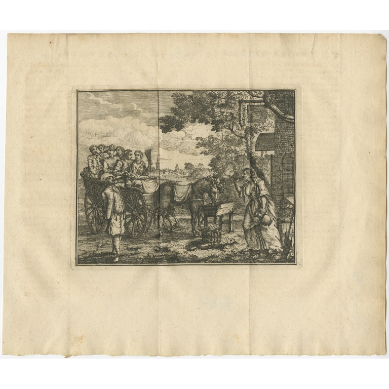 Untitled Print of a Wagon with Figures - Heemskerk (c.1756)