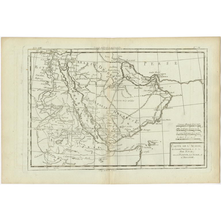 Carte de l'Arabie (..) - Bonne (c.1780)
