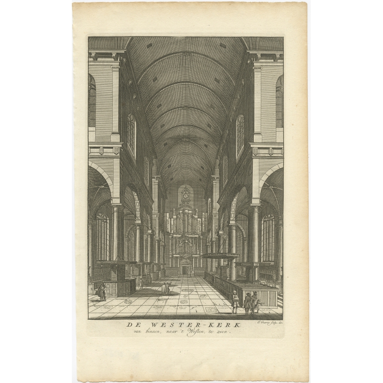De Wester-Kerk, van binnen, naar 't Westen, te zien - Goeree (1760)