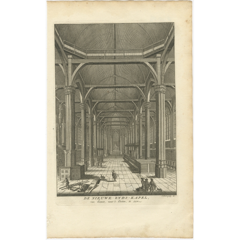 De Nieuwe-Zyds-Kapel van binnen, naar 't Oosten, te zien - Goeree (1765)