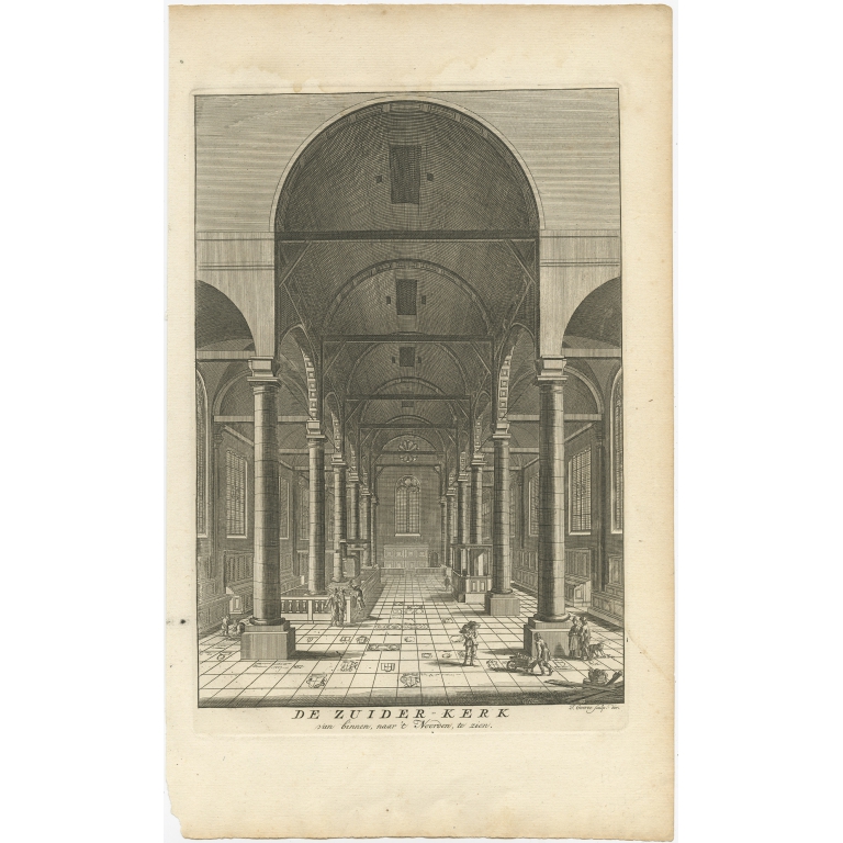 De Zuider-Kerk van binnen, naar 't Noorden, te zien - Goeree (1765)