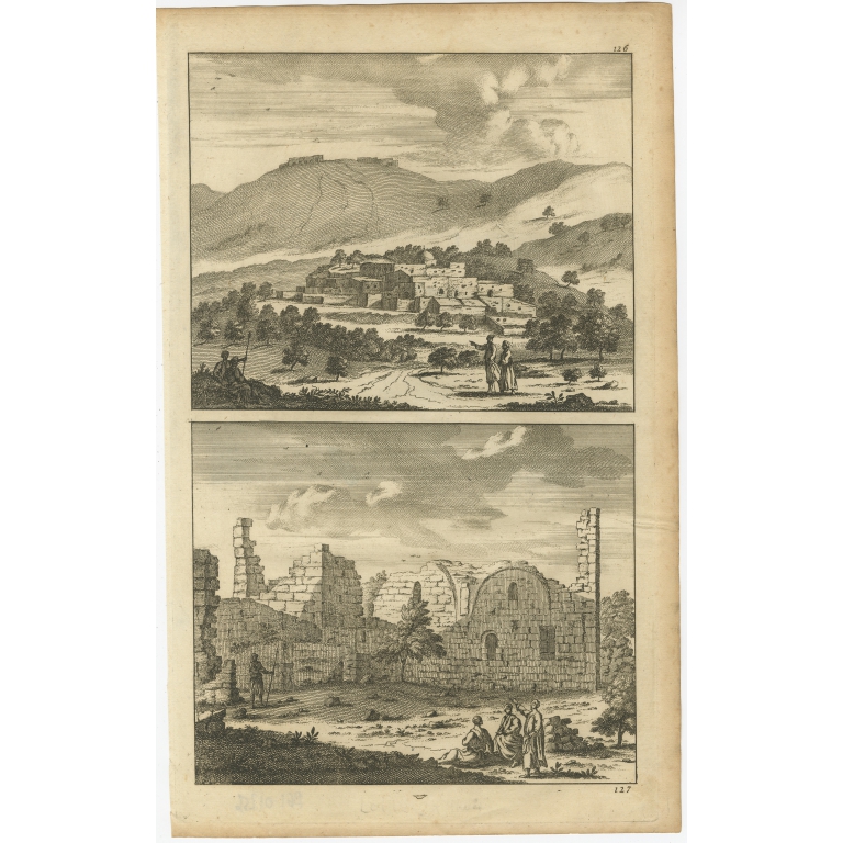 Untitled Print of Views near Jerusalem - De Bruyn (1698)