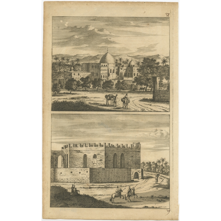 Untitled Print with views of Cairo - De Bruyn (1698)