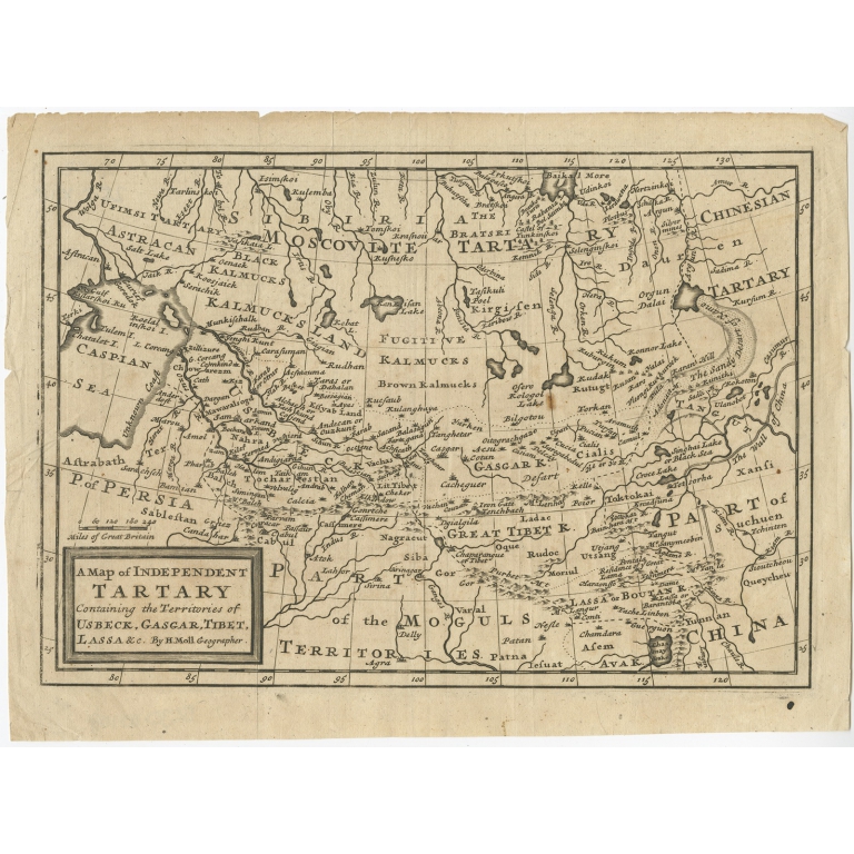 A Map of Independent Tartary (..) - Moll (c.1717)