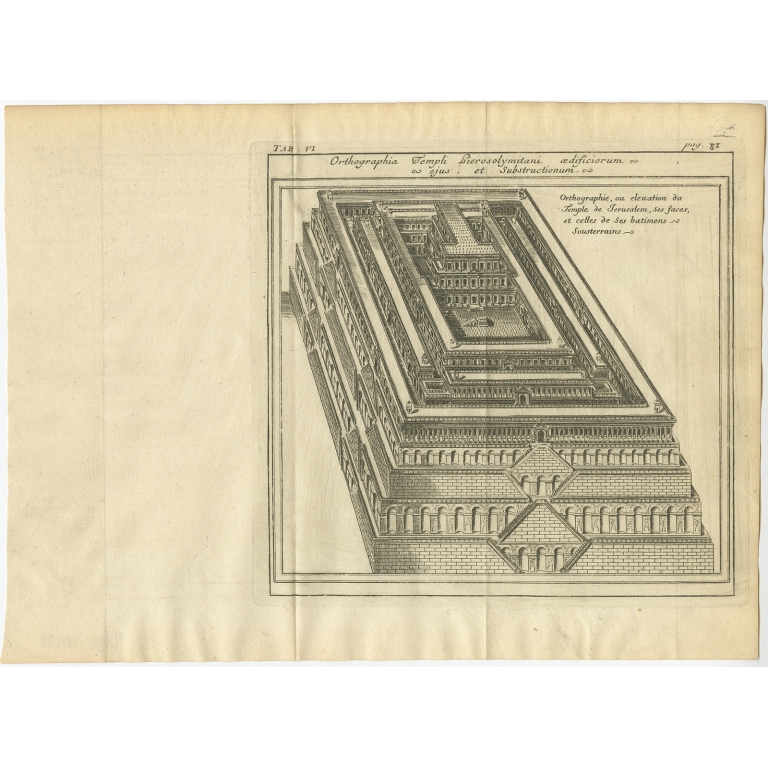 Orthographie ou elevation du Temple de Jerusalem (..) - Lamy (1709)