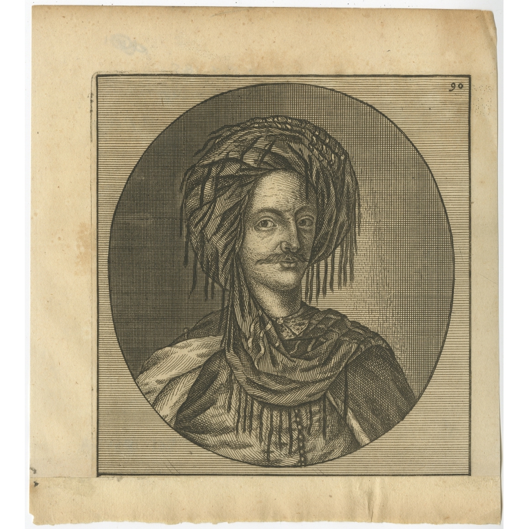 Untitled Print of a Man from Cairo - De Bruyn (1698)