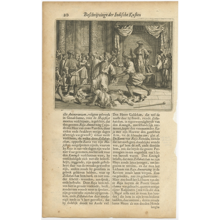Untitled Print of the Death of Ammerzing - Baldaeus (1672)