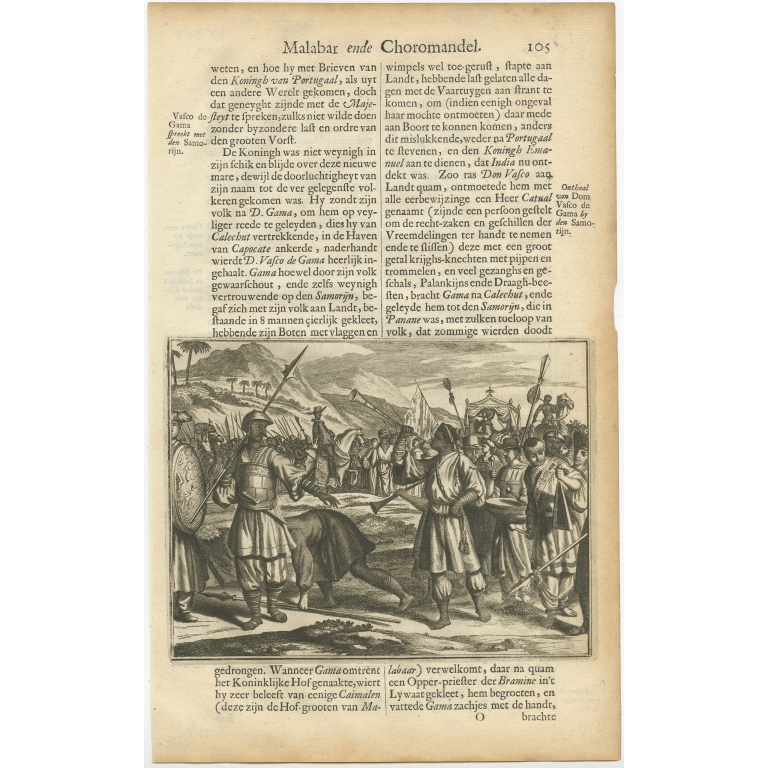 Untitled Print of Don Vasco in Calicut - Baldaeus (1672)