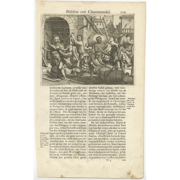 Untitled Print of the Siege of Calicut - Baldaeus (1672)