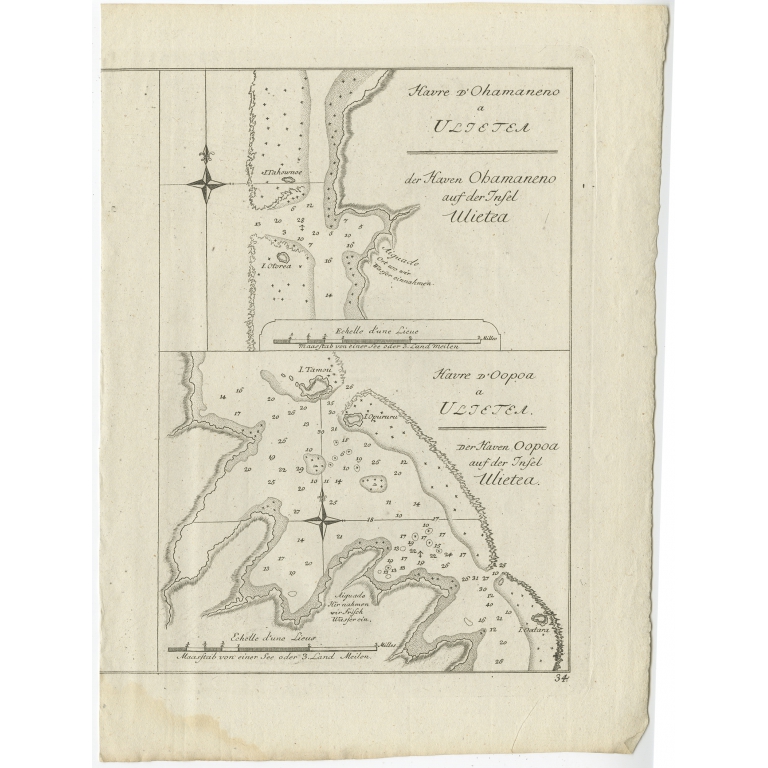 Havre d'Ohamaneno a Ulietea - Hawkesworth (1774)