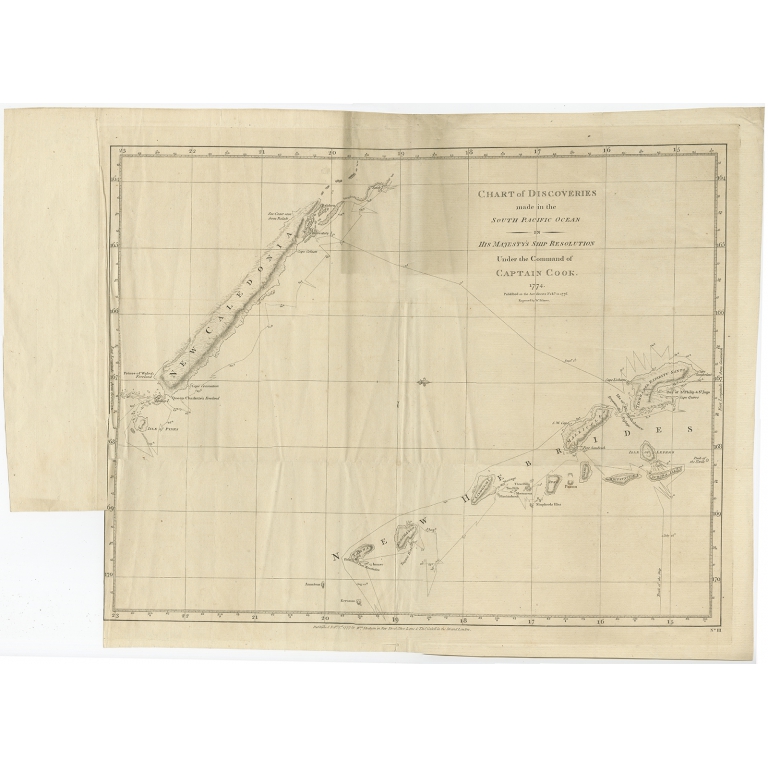 Chart of Discoveries made in the South Pacific Ocean - Cook (1777)