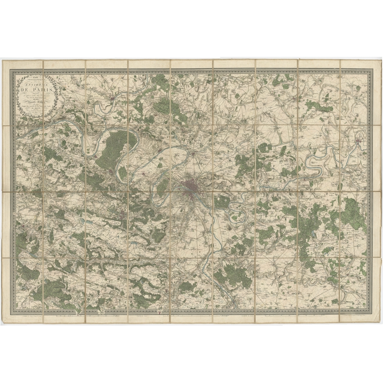 Carte Topographique des Environs de Paris - Andriveau (1836)