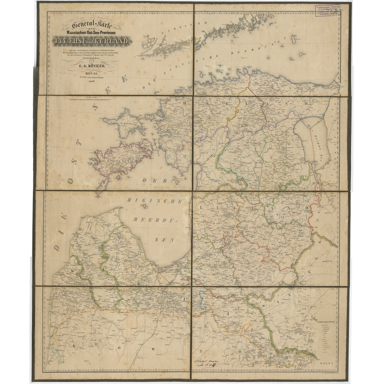 General Karte Russischen Ost See-Provinzen (..) - Rücker (1846)