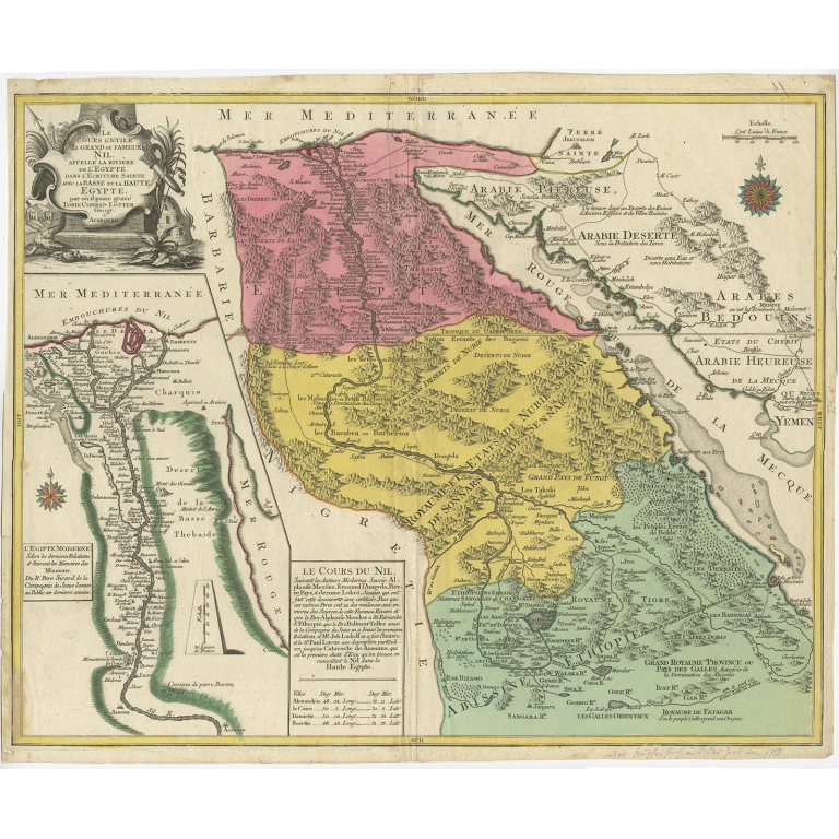 Le cours entier du grand et fameux Nil (..) - Lotter (c.1750)