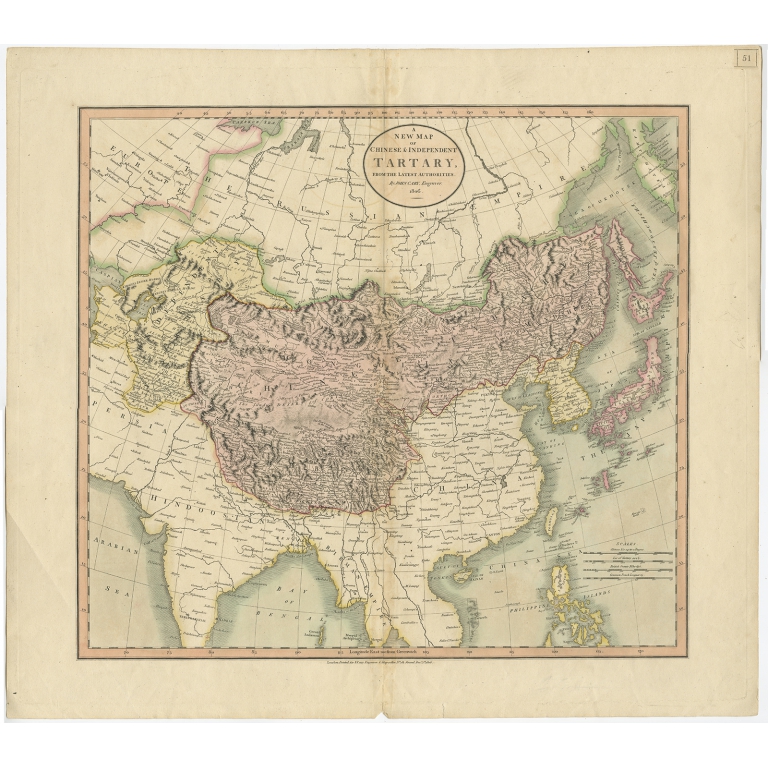 A New Map of Chinese & Independent Tartary - Cary (1806)