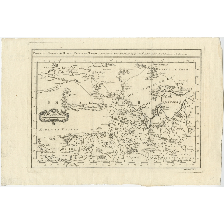 Carte de l'Empire de Hya et Partie de Tangut - Bellin (c.1764)