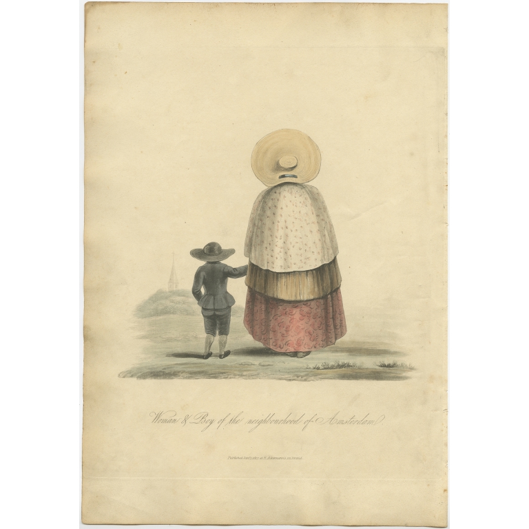 Woman & Boy of the neighbourhood of Amsterdam - Ackermann (1817)
