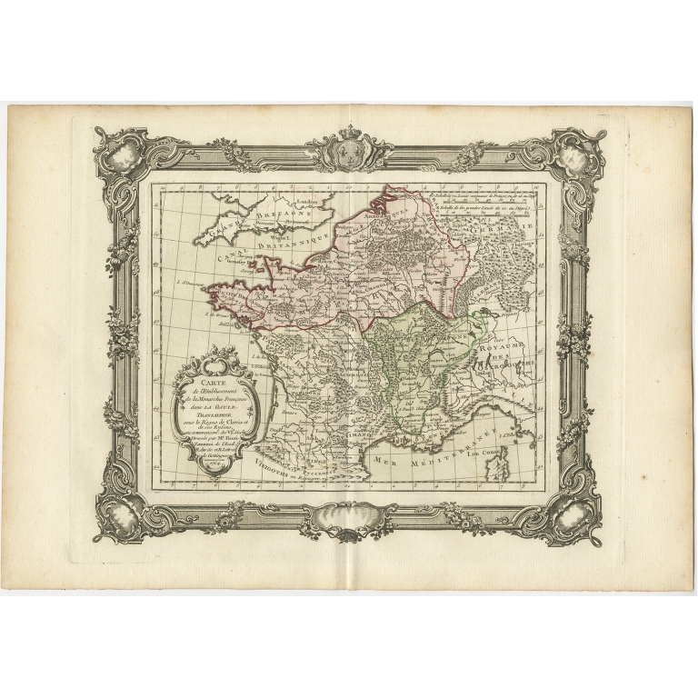 Carte de l'Etablissement de la Monarchie Francoise (..) - Zannoni (1765)