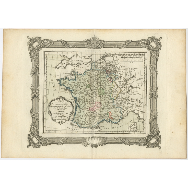 Carte pour servir à intelligence de l'Histoire de France (..) - Zannoni (1765)