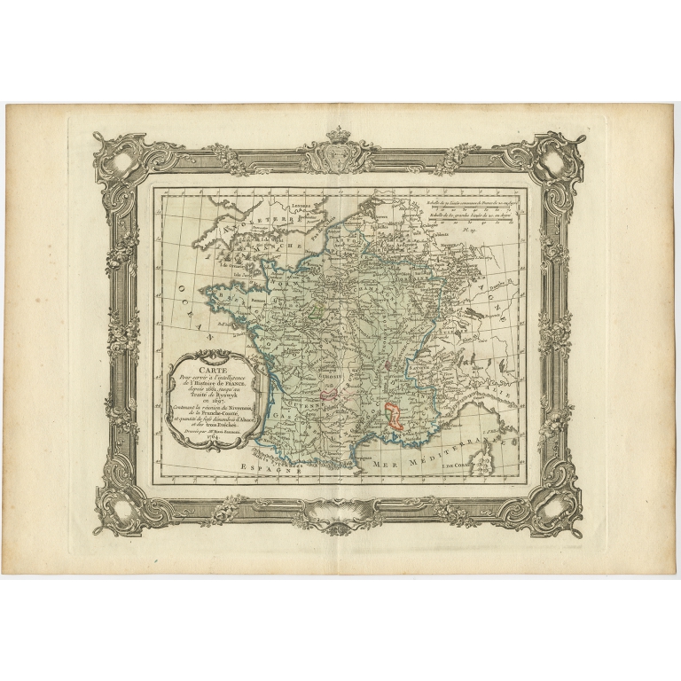 Carte pour servir à l'intelligence de l'Histoire de France (..) - Zannoni (1765)